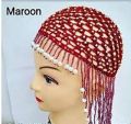Red Beaded Skull Cap Vintage 1960s Bead Hat / Mid Century 60s Flapper Hat Kashmiri baby cap handmade be hijab Arabic style baby cap Unique Handmade Kashmiri Baby Cap Be Hijab. 