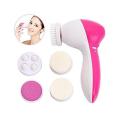 5-in-1 Beauty Care Brush Massager Scrubber Face Skin Electric Facial Cleanser 5 in 1 Facial Electric Cleanser & Massager (Pink, White). 