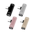 2 in 1 Dual Type C to USB-C 3.5mm Headphone Audio Charger Adapter Splitter Converter for Huawei Xiaomi HTC Nokia Hammer. 