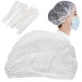 Pack of 100 pcs White Disposable Elasticated Mob Caps For Chefs And Kitchen. 
