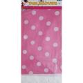 BABY PINK POLKA DOT TABLE COVER ( 108 CM X 180 CM ). 