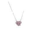 [ New ] Women's Necklace   King Glory Loving Heart Zircon Stud Earrings Niche Batch Simple Wild Earrings Suit Necklace. 