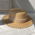 Fashion Women Natural Wheat Straw Hat Ribbon Tie 7cm Brim Boater Hat Derby Beach Sun Hat Cap Lady Summer Wide Brim Protect Hats. 