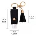 30ML Leather Hand Sanitizer Keychain Holder Travel Bottle Hand Sanitiser Case Refillable Container Flip with Tassel. 