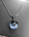 Vintage Blue Eye stone Eye Locket Pendant Chain Necklace. 