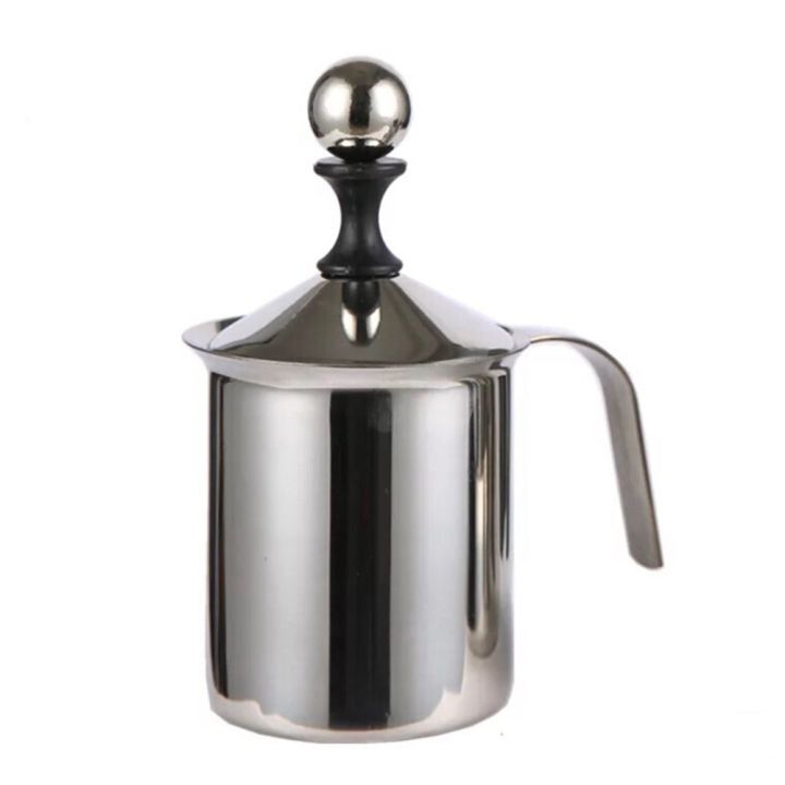 Milk Frother Milk Jug 400Ml Stainless Steel Milk Froth Pot Suitable for Automatic Coffee Machine or Stove to Boil Milk