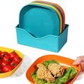 10Pcs Plates Multifunction Spit Bone Plate Set Household Food Grade Plastic Spit Bone Dish  Round and Square Dining Table Plates Garbage Plate. 