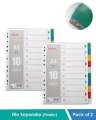 File Seperator (Plastic) - 1 TO 10 - Pack of 2. 