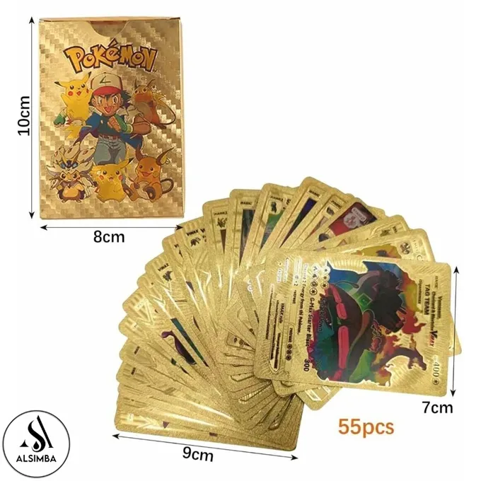 55 Pcs Pokemon Gold Foil Cards Anime Cartoon Pokemon English Version Tcg  Card - 55 Pcs Pokemon Cards Box For Fans Rare Collection Card Child Toys  Gifts - Golden Edition | Daraz.pk