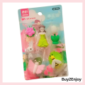 Fancy Barbie , Unicorn and Fairy Erasers Set , 10 Different Pieces for Kids , Barbie, Castle, ring and flying dragon , Unicorn Erasars , Fairy Girl Erasors , Doll ,  Rubbers Buy2Enjoy. 