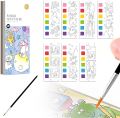 Pocket Watercolor Painting Book, DIY Magic Water Coloring Books with a Brush, Watercolor Pocket Palette, Reusable Paint with Water Books for Kid Age 3-10. 