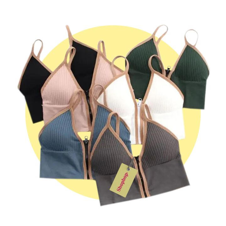 SHOPBOP%20Comfortable%20Push%20Up%20bra%20for%20girls%20Sports%20Bra%20Corset%20Front%20Zip%20Bra%20Cotton%20Seamless%20Lingerie%20Sweater%20Women%20Tank%20Top%20with%20Chest%20Pad%20and%20Deep%20V-Neck%20Design%20free%20size%20(28%20to%2034)%20-%20Image%202