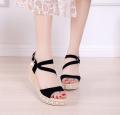 PEARL HIGH HEELS WEDGE SANDALS. 