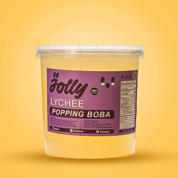 Bubble Tea Popping Boba Lychee (3.2 Kg) Jolly: Sip the Joy!