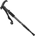 Walking Cane Anti Shock Trekking Pole Ultralight Walking Sticks Adjustable Hiking Villains Telescopic Crutch Mobility Aids for Men, Women, Elders, Seniors and Disability (Color : Black). 