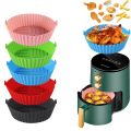 New Reusable Round Shape Silicone Airfryer Pan Liner Griddle Reusable BBQ Pot Easy CleanAccessories Pizza  Grill Mat Air Fryers Non-Stick Oven Baking Tray Fried Chicken Airfryer Silicone Basket. 