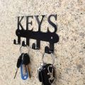 Black Metal Wall-Mounted Key Holder Organizer Top & "Home Sweet Home" Label - Door/Wall-Mounted Key Storage with Multiple Hooks for Entryway, Bedroom, Office, Car - Decorative Key Organizer with Sturdy Metal & Elegant Black Finish - Easy. 