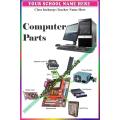 Computer Parts Lab vocabulary p01 - Board and Chart Graphics Flex sheet Panaflex Penaflex pana pena flex for Learning Education and Decoration of Class Room of School and College with customise Your School and Teacher Name. 