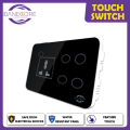 Danecore 4 Gang Socket Touch Switch Button – Modern Design Non WIFI Touch panel Button, Wall light Switch. 