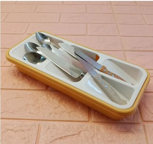 "Phoenix Plastic Spoon & Knife Cutlery Organizer Drawer Tray (Random Colors)"