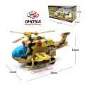 Kids First Flying Toy Helicopter w/ Lights & Sound Military Friction Bump and Go Chopper Flying Helicopter for Boys & Girls. 