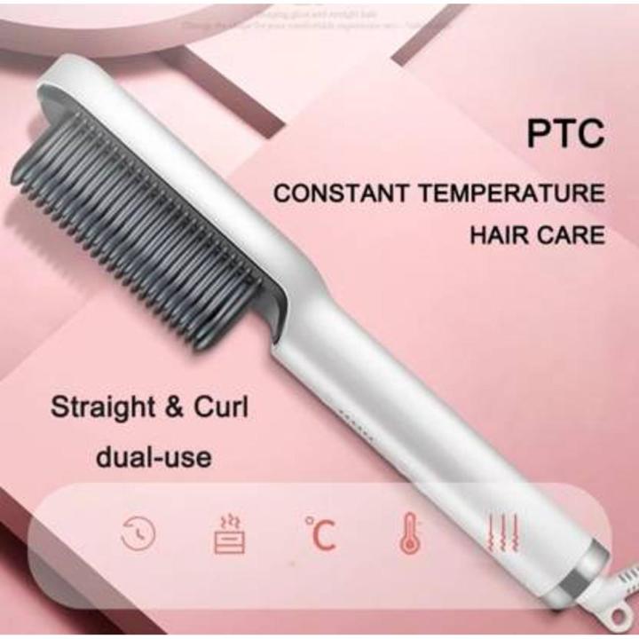 Hair Straightener Brush Built in Comb Straightening Iron 25s Fast Heating Anti Scalding Automatic Shutdown Suitable for Salons at Home NOTE random color will be delivered Daraz.pk