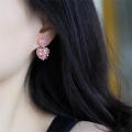 Dainty Pink  Earrings Gift-ready Sparkling  Heart Studs Hypoallergenic Fashionable Cute Earrings for Daily Wear Party Accessory Women's Gift Fashion Statement Birthday Present. 