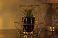 Modern Decorative Porcelain Flower Vase Metal Cage with Artificial Plant. 