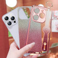 For Tecno Spark Go 2024 BG6 Spark 20 KJ5 Spark 20C BG7 BG7n Pop 8 BG6h BG6i Spark 20 Pro KJ6 Flash powder electroplating Wrist strap bracket Phone Case Whit lanyard. 