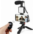 Mobile Vlogging Kit, Video Making kit, with tripod stand, Microphone, Led Light, Mobile Holder ALL IN ONE. 