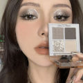 4-Color Glitter Blue Eyeshadow Palette Matte Pearl Shimmer Acrylic Smoky Grey Eye Shadow Palette Long Lasting Makeup Cosmetic. 