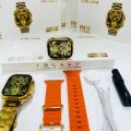 Newest Z76 Ultra Smartwatch 49mm Full HD Display Dual Straps with Chain Gold Edition. 