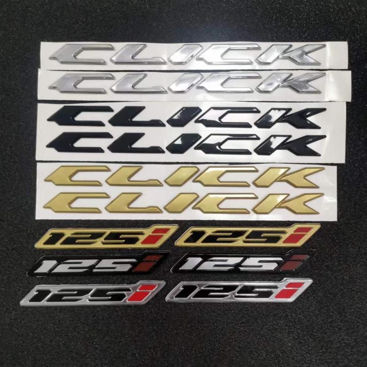 Honda Click 125i Emblem For Motorcycle Logo Black Gold Silver 3D Quality 2Pcs