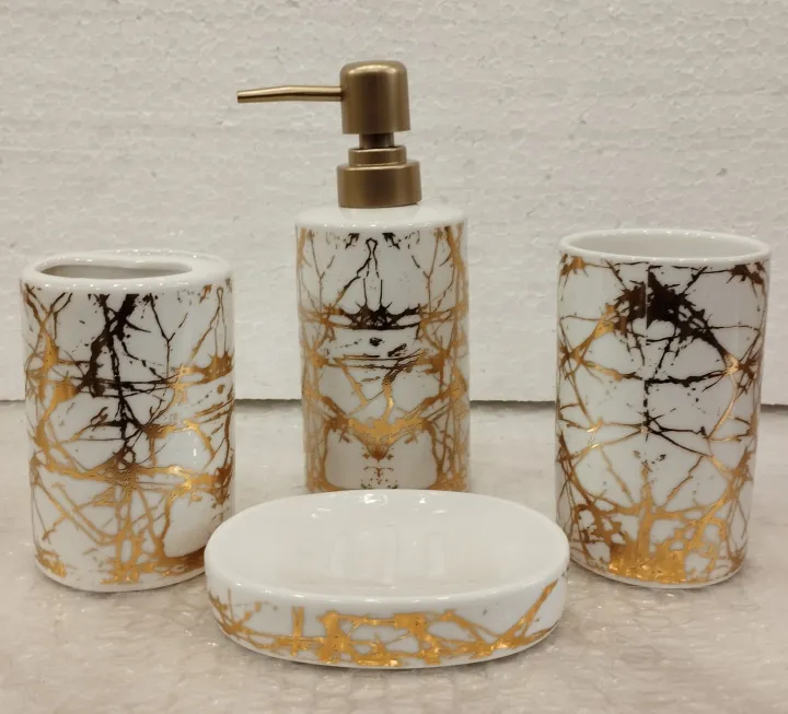 4%20Piece%20Bathroom%20Accessories%20Set%20-%20with%20Soap%20or%20Lotion%20Dispenser,%20Toothbrush%20Holder,%20Tumbler%20and%20Soap%20Dish%20-%20Glossy%20Finish%20-%20Matt%20Finish-%20Porcelain%20(Black,%20White,%20Brown)%20-%20Image%203