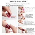 New 12 pcs Simple French small fresh finished nail piece jelly nude pink French white edge,Shape Natural Women Artificial Acrylic Fashion Coffin, Ballerina nails for girls, polygel nail kit. 