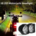Head Light 18 LED Motorcycle Headlight Fog Light Motorcycle Light Double Eye Light Motorcycle Blinking Light Bike Light. 