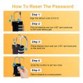 2 Pack Combination Padlock Waterproof Padlocks Black&Silver for School Gym Locker, Gate, Shed, 4 Digit Code Security Locks. 