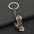 [New Arrival] Metal Bike Motorcycle Keychain Rust-free Zinc Alloy Movable Tires For Key Holders Key Rings Men Boys Car Bike. 