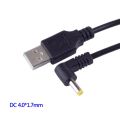 【NEW】 DC Power Plug USB Convert To 4.0*1.7Mm/DC 4.0X1.7 White Black L Shape Right Angle Jack With Cord Connector Cable. 