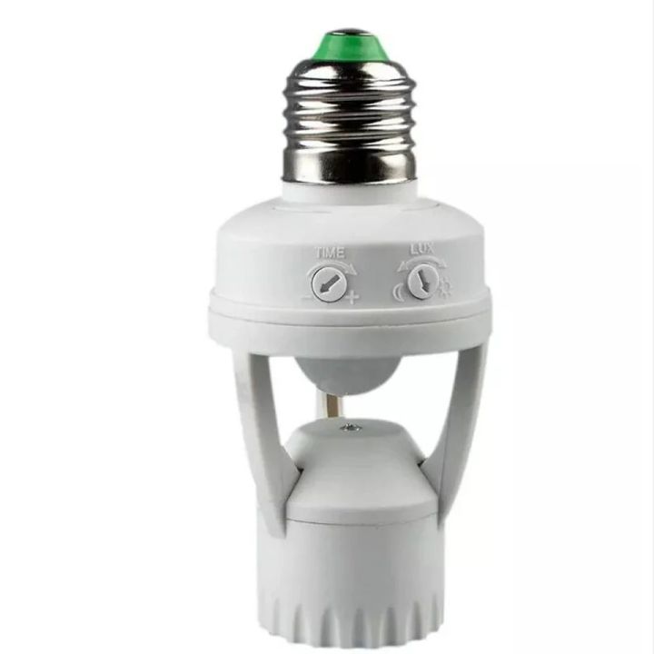Motion Sensor Light Socket, PIR Motion E26 Screw Bulb Adapter, Adjustable Auto On/Off Night Light Control, Garage Light, for Basement, Pantry Room, Storage Room, garage light by E Light