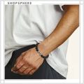 ShopSphere Black Dumbbell Bracelet Gym Bros Bracelet Volcanic Stone Adjustable Natural Stone Beads Bracelet Fitness Barbell Jewelry for Men. 
