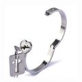 Matching Puzzle Couple Key Necklace And Heart Lock Bracelet For Women Men. 