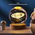 USB LED Night Light Crystal Ball Night Lights Glowing 3D Crystal ball Lamp Unique Galaxy Crystal Ball lamp planet moon lamp Birthday Gift. 