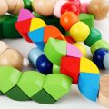 【Happier】 Colorful Animal Wooden Twist Worm Puzzles Caterpillar Kids Educational Animal Crocodile Toys Baby Montessori Finger Toys. 