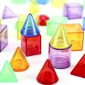 Geometric transparent building blocks,for kindergarten children Three dimensional combination Montessori teaching aids, 3D Shapes Miniature Set. 
