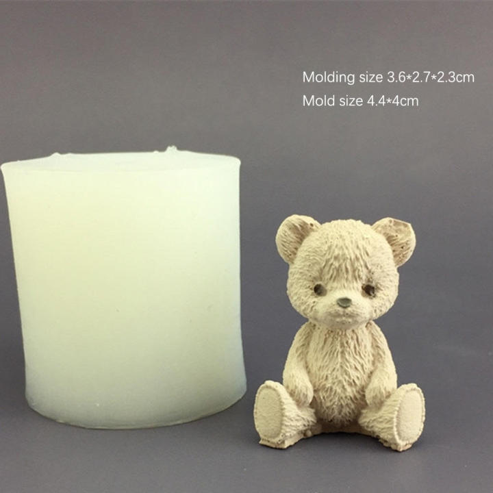 Mold Teddy Bear Mold Silicone Mold Candle Bear Cake Decoration Chocolate Baking Cake Aromatic Candle Plaster Drip Mold