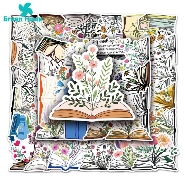 Green Home Laptop Stickers Waterproof Cartoon Decal Hand Account Journal Album Stickers