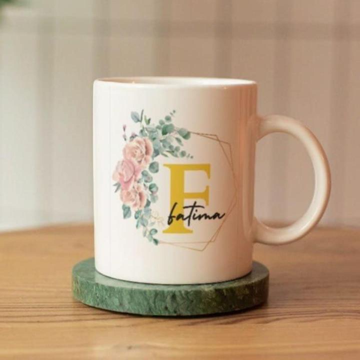 Customized mug with name, logo, picture, text printing