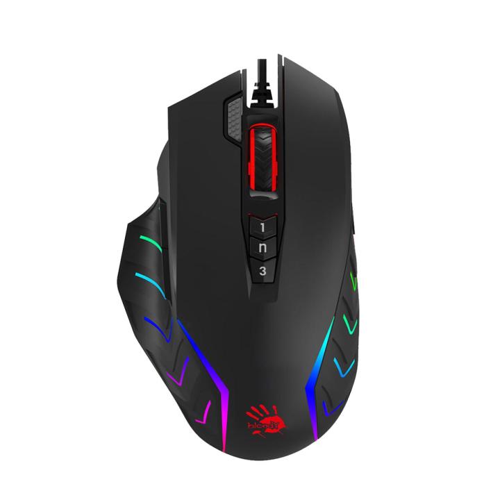 Bloody J95S 2-Fire RGB Animation Gaming Mouse - Adjustable 8000 CPI - 2000 Hz Report Rate - Default 5 RGB Lighting Effects