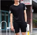 Men,s Gyms T Shirts And Shorts Two Piece Tracksuit Quick Dry Breatheable Sets For Workout Running Tennis. 